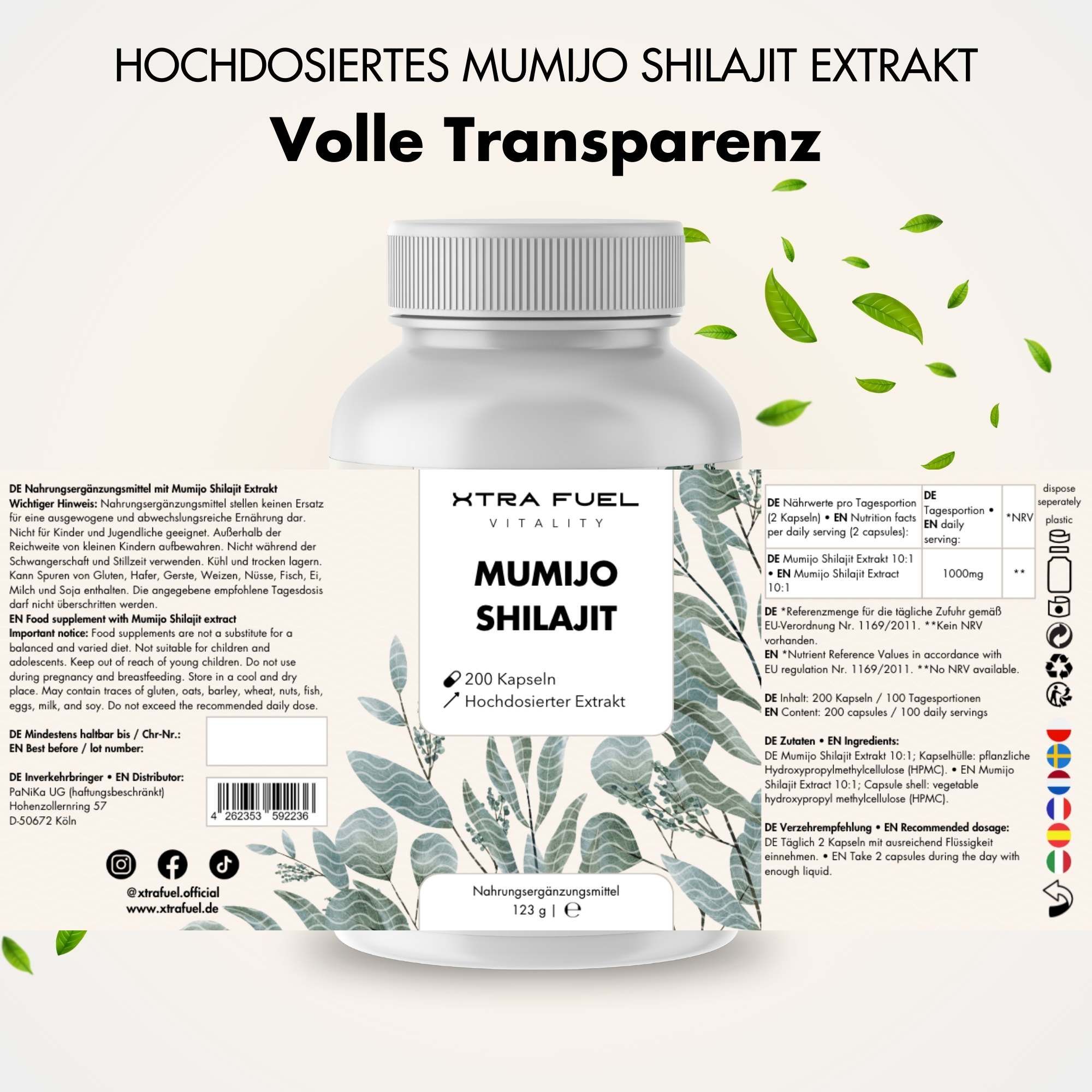 XTRA FUEL Shilajit Kapseln - Hochdosiertes Himalaya Mumijo Extrakt