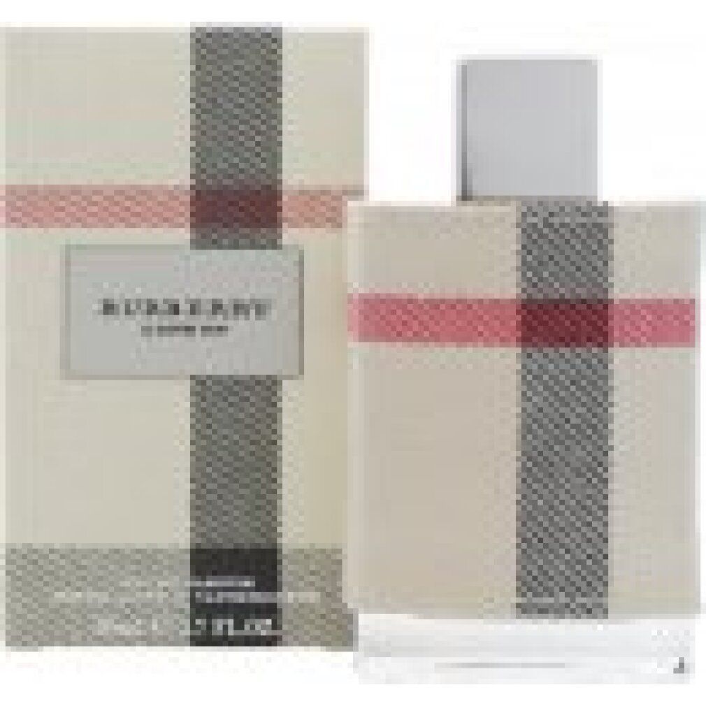 Flakon und Verpackung mit Karomuster. Aufschrift BURBERRY LONDON. Eau de Parfum.