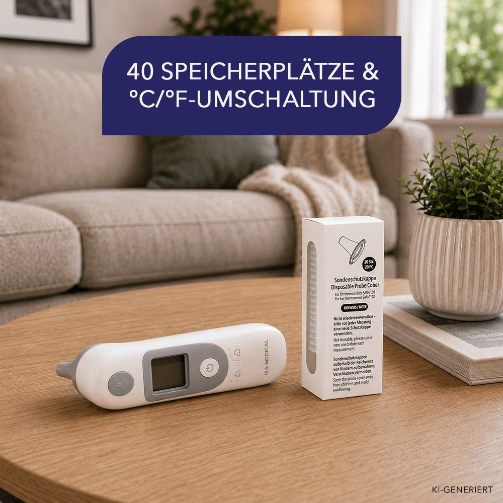 IEA Medical Ohrthermometer mit Ersatzkappen