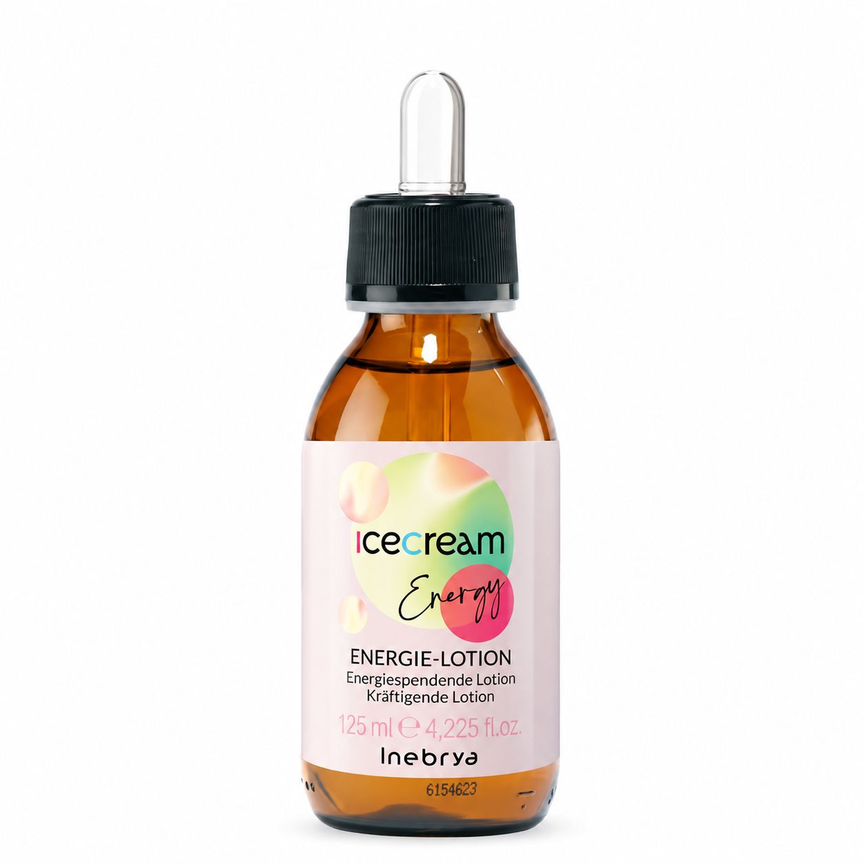 Braune Glasflasche mit Pipettenverschluss, 125 ml "ICE CREAM ENERGY" Lotion.