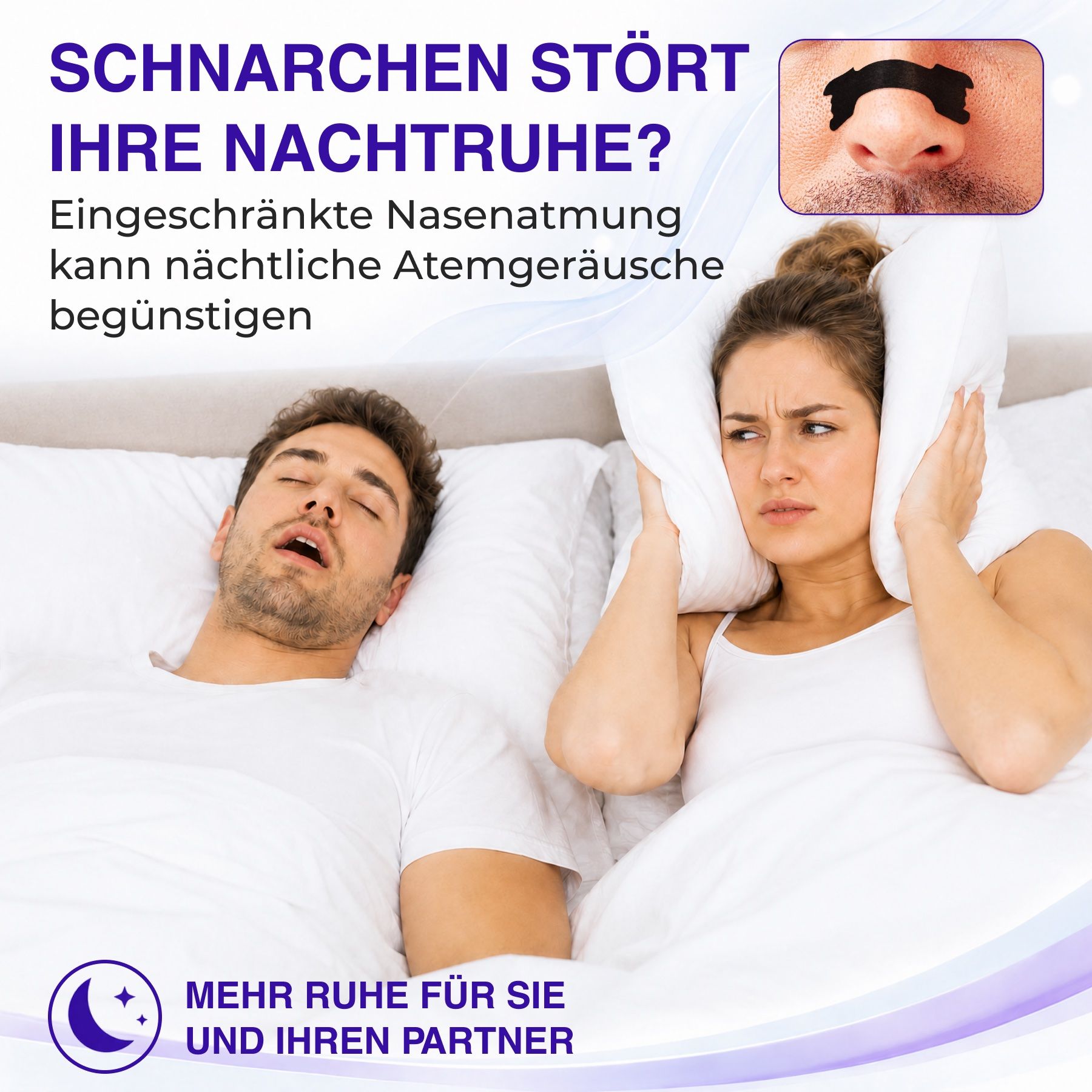 P-beauty Nasenpflaster Strips Nasenspreizer bei Schnarchen Hautfreundlich Schwarz