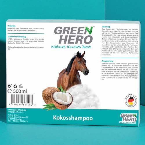 GreenHero Kokosshampoo für Pferde