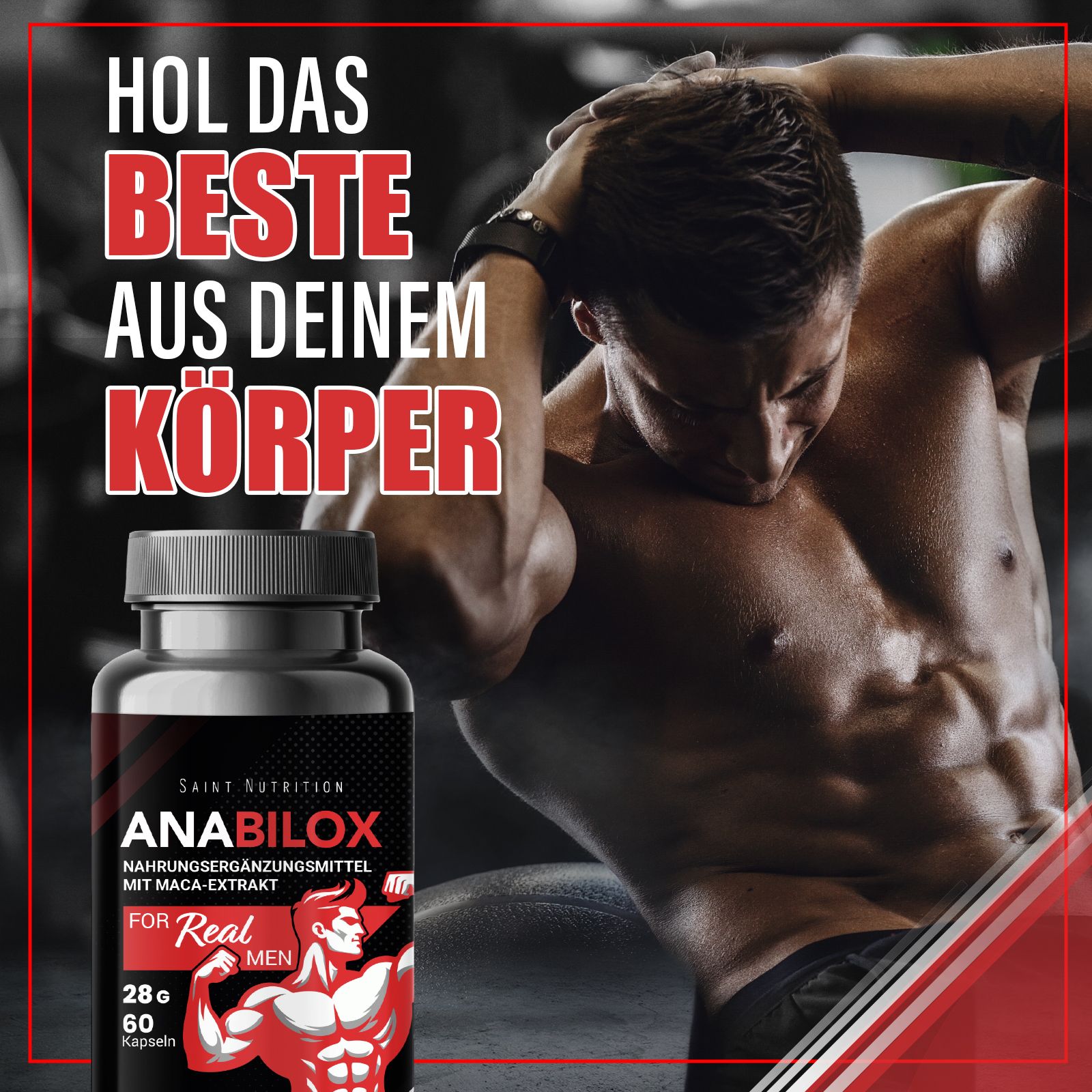 Saint Nutrition® | Anabilox Kapseln | Muskelaufbau mit Maca Extrakt