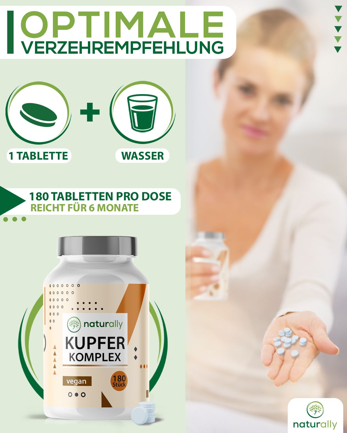 naturally Kupfer Komplex | 2 mg elementares Kupfer