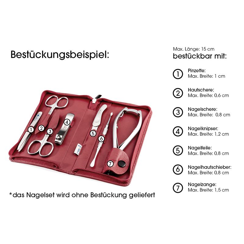 REMOS Etui "Boreas", echtes Leder, rot, leer