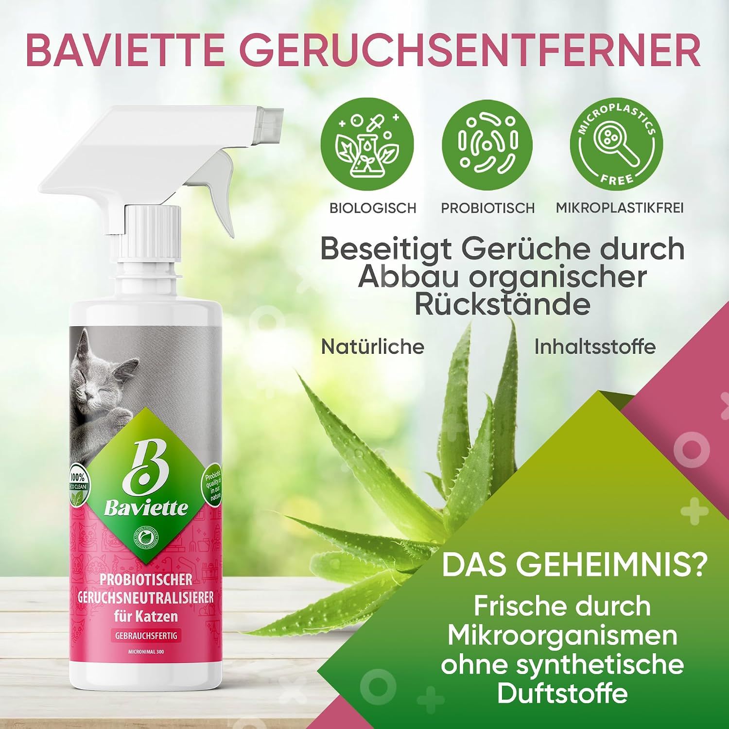 Baviette Probiotischer Geruchsneutralisiserer für Katzen