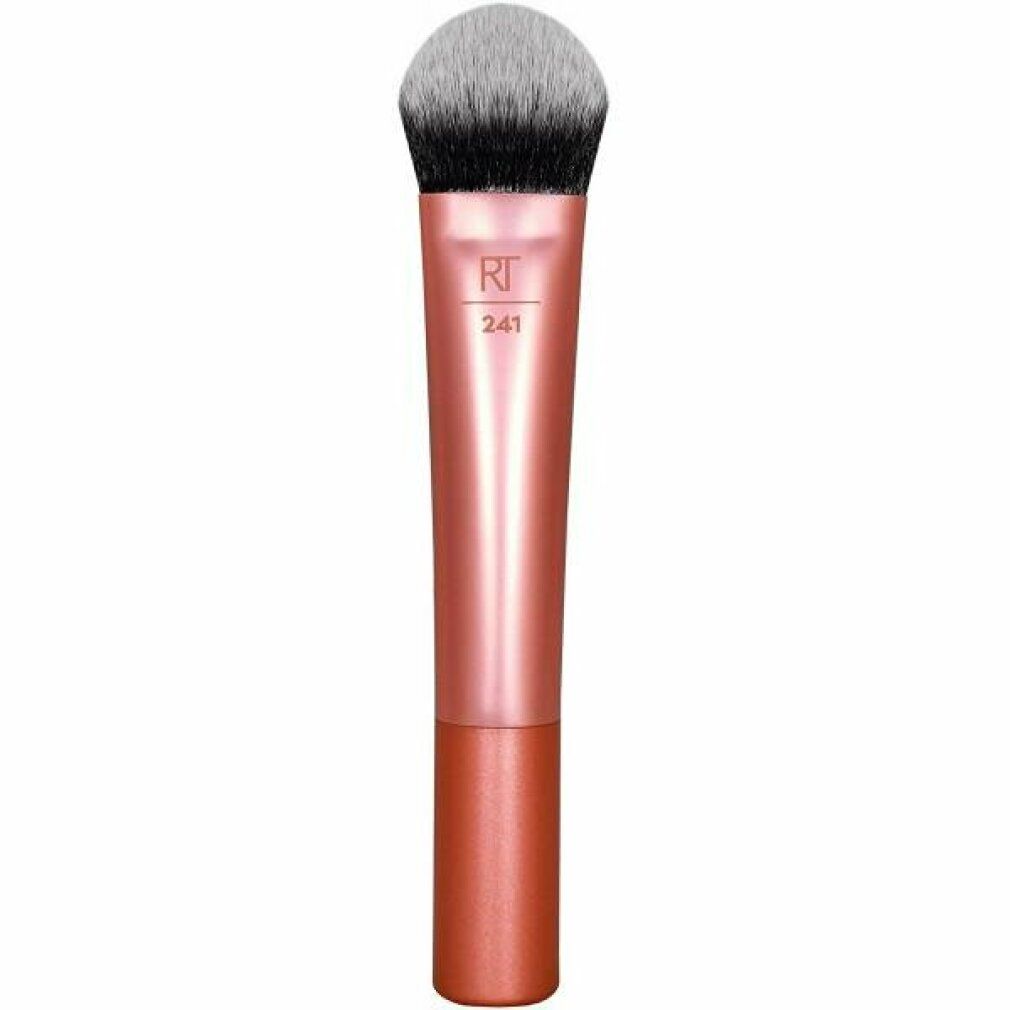Make-up Pinsel mit rosa Griff und grau-schwarzen Borsten. Auf dem Griff steht "RT 241".