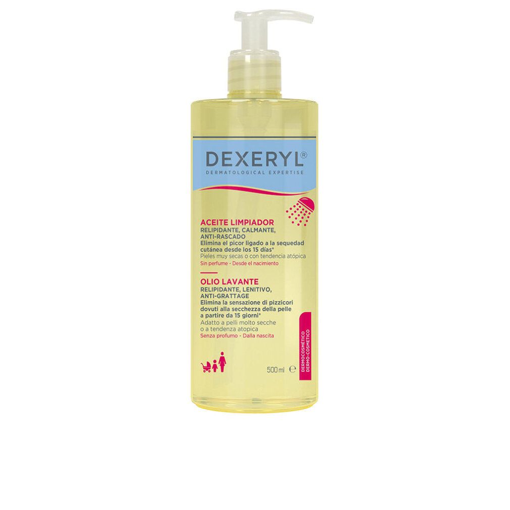 Dexeryl Reinigungsöl in einem Pumpflakon, 500ml.