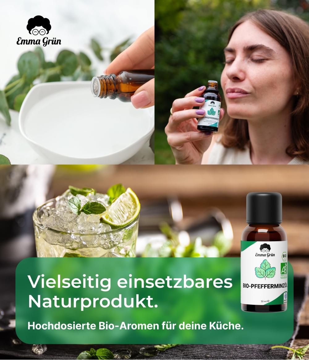 Emma Grün® ätherisches Bio Pfefferminzöl naturrein & hochdosiert