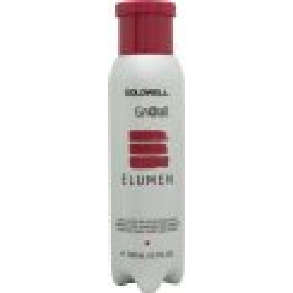 Goldwell Elumen gn@all Haarfarbe-Flasche. Flasche mit rotem Deckel und weißem Etikett. Produktname und Marke sichtbar.