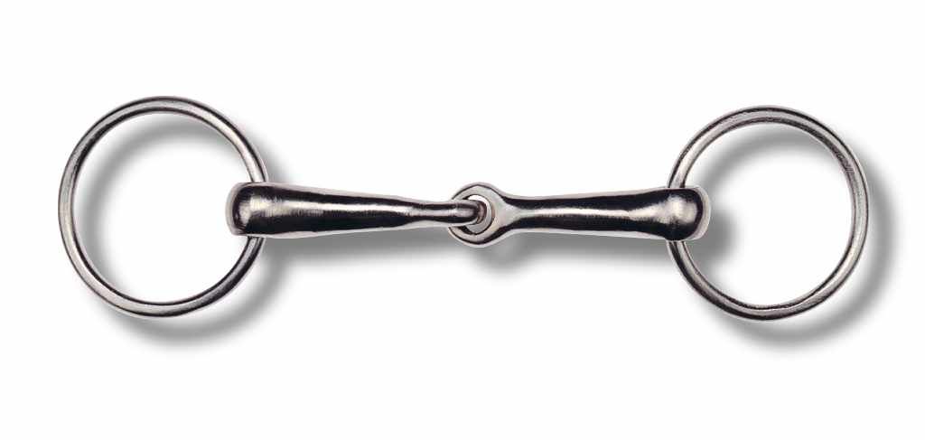 Metall-Wassertrense mit zwei Ringen und einem Mundstück.