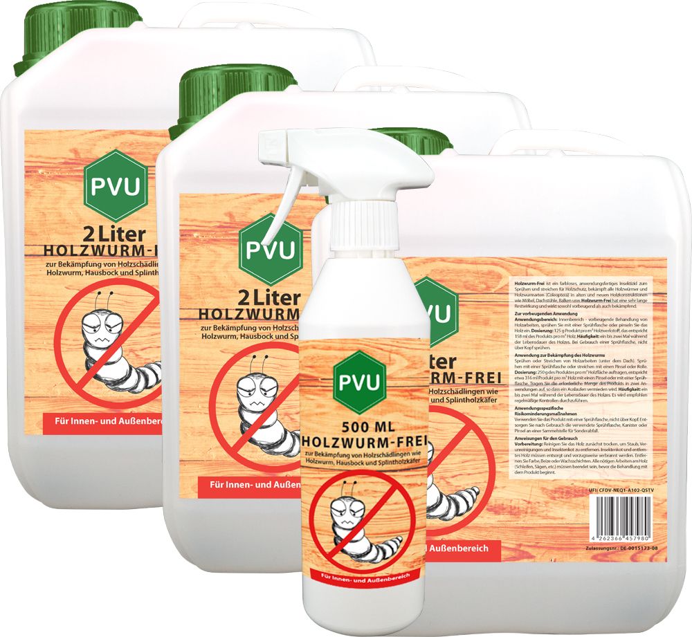PVU Holzwurmspray zur Bekämpfung von Holwürmern und Holz Schädlingen