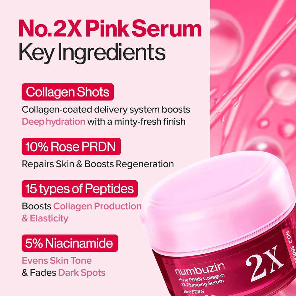 NUMBUZIN Nr.2 Rose PDRN Collagen 2X Plumping Serum