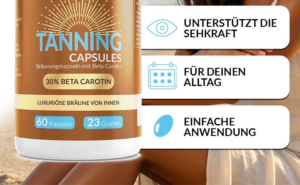 Enolenia® | Bräunungskapseln | Beta-Carotin | Natürlicher Bräunungsbeschleuniger