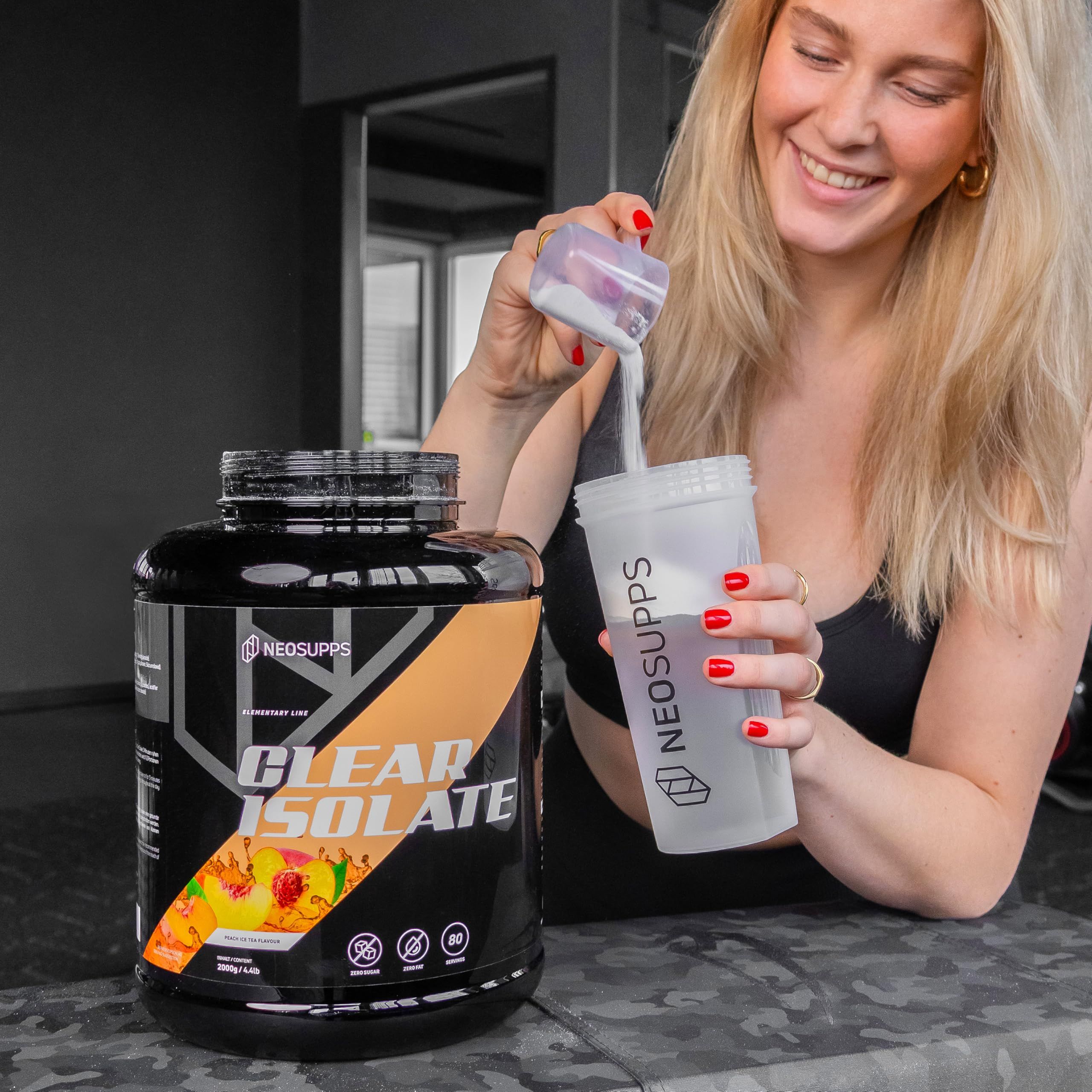 Neosupps Clear Whey Isolat 2000g,  Protein Pulver, Peach Ice Tea  Geschmack, Eiweißpulver