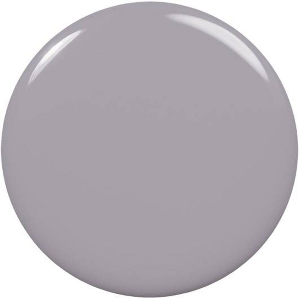 Essie Nagellack Farbe: Heller Lavendelton auf runder Oberfläche.