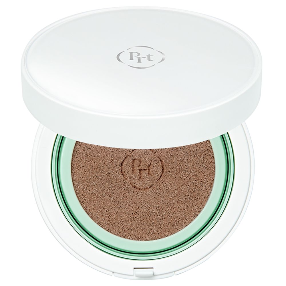 Offener BB Cushion Behälter mit braunem Schwamm und Logo.