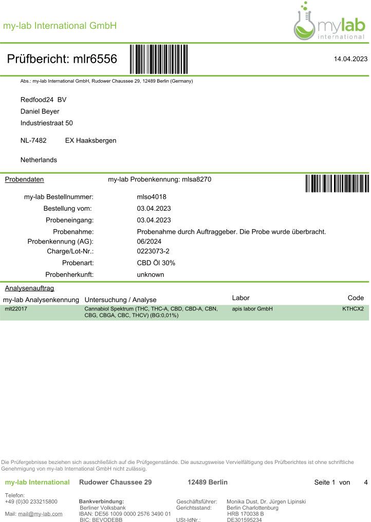 Redfood® CBD ÖL 30% - 10 ml