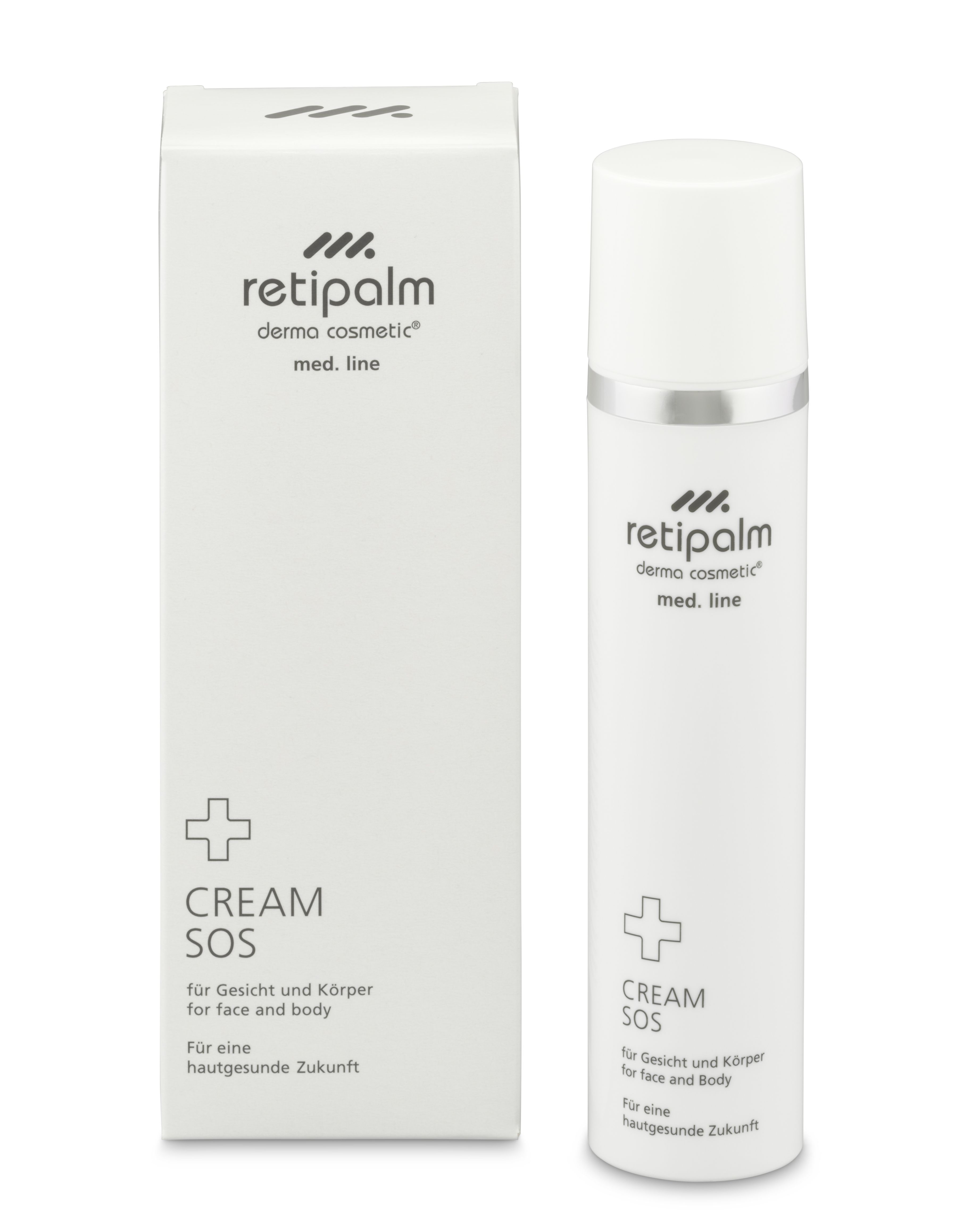 Retipalm Cream SOS Spender und Faltschachtel.