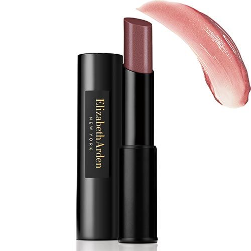 Lippenstift mit schwarzer Hülse und geöffneter Kappe. Daneben ein Farbmuster. Auf der Hülse steht "Elizabeth Arden NEW YORK".