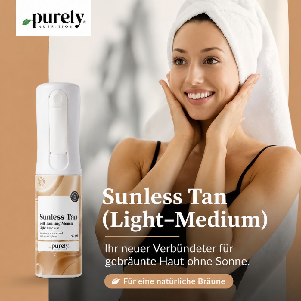 Purely Cosmetics Sunless Tan – Selbstbräunungsspray für den Körper (Light–Medium)