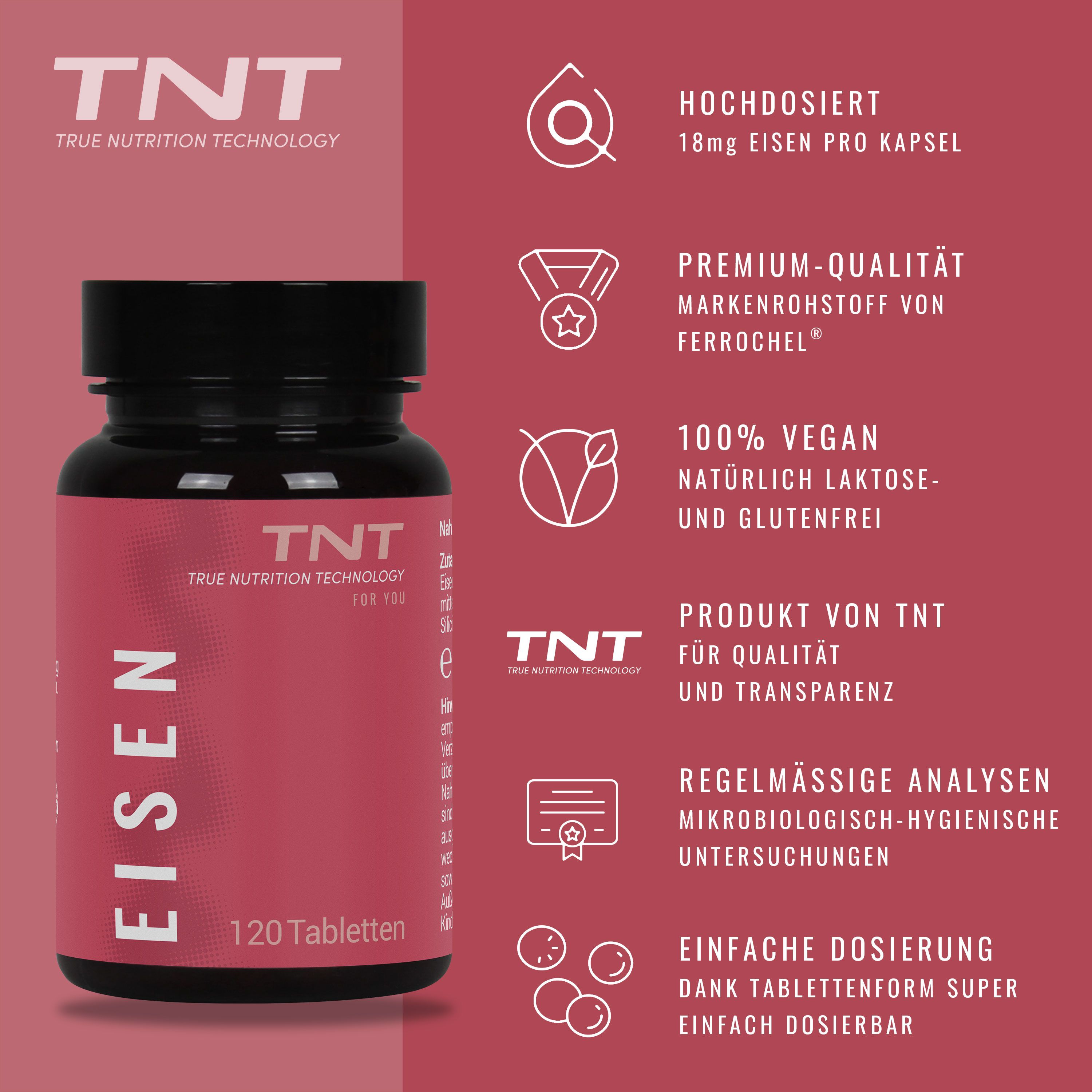 TNT Eisen - mit 18mg Eisen pro Tablette