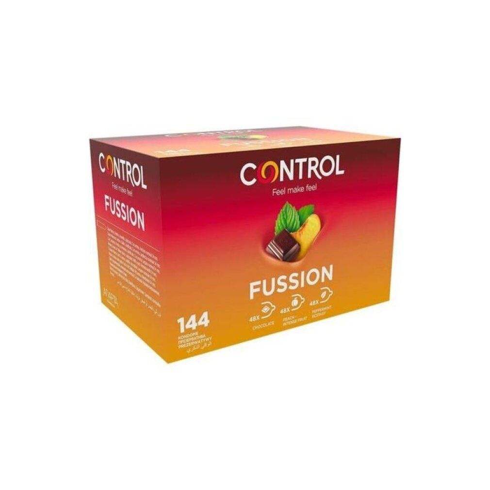 Packung mit 144 Kondomen der Marke Control, Sorte Fussion.