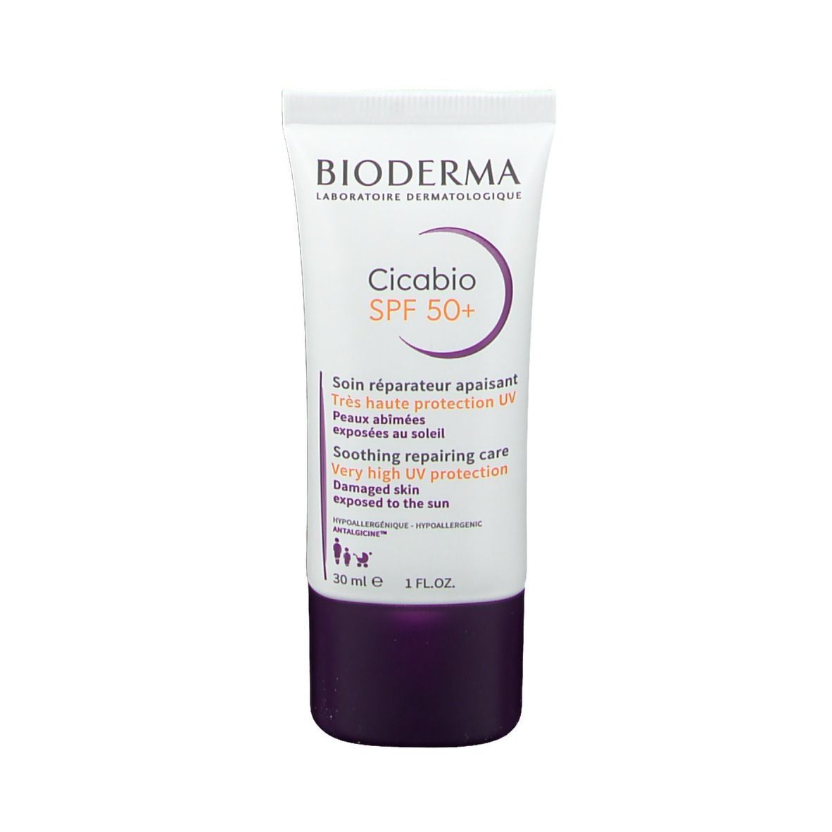 BIODERMA Cicabio SPF 50+ Beruhigende, reparierende Creme bei geschädigter Haut mit Sonnenschutz