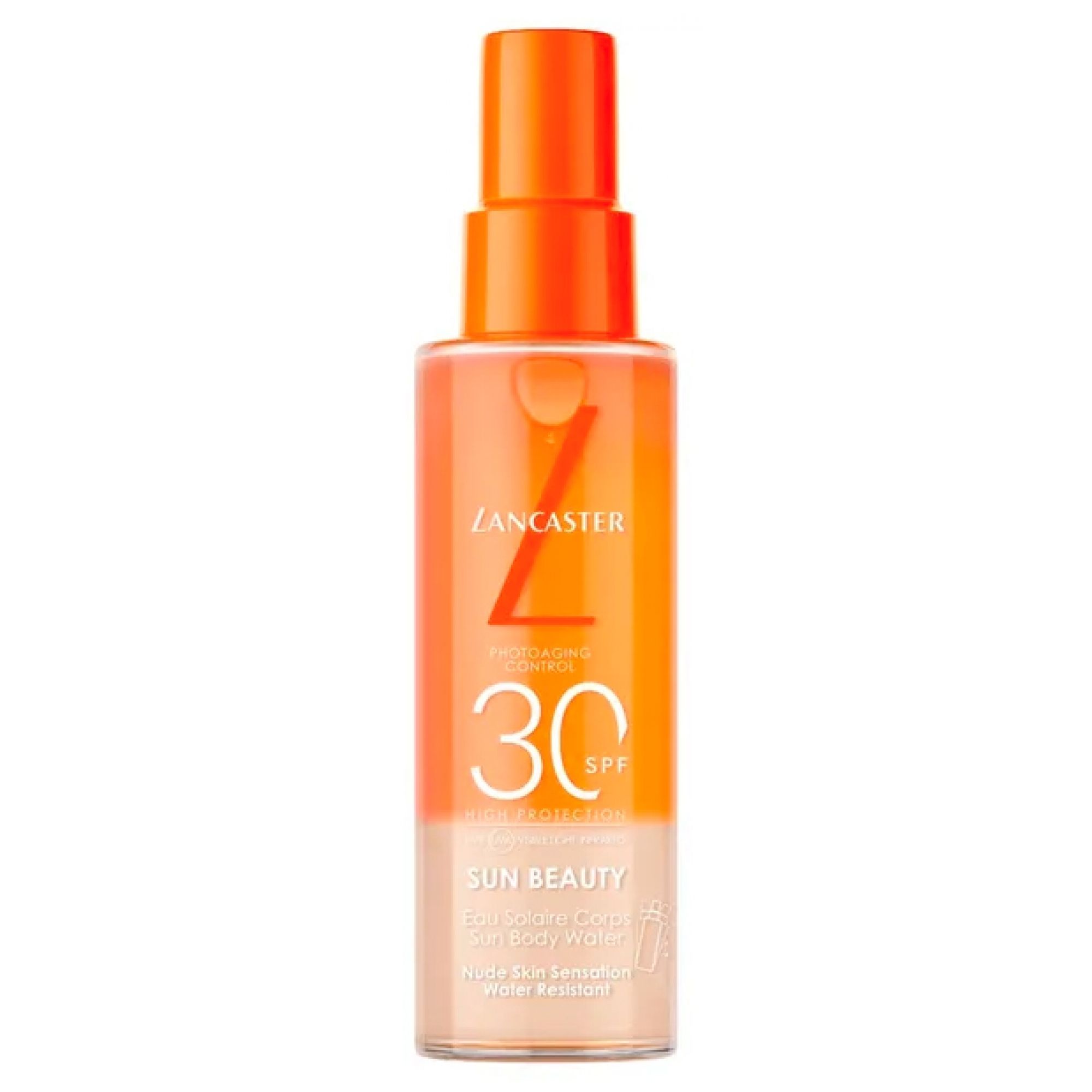 Lancaster Sun Beauty Sonnenschutz mit LSF 30 in einer Sprühflasche.