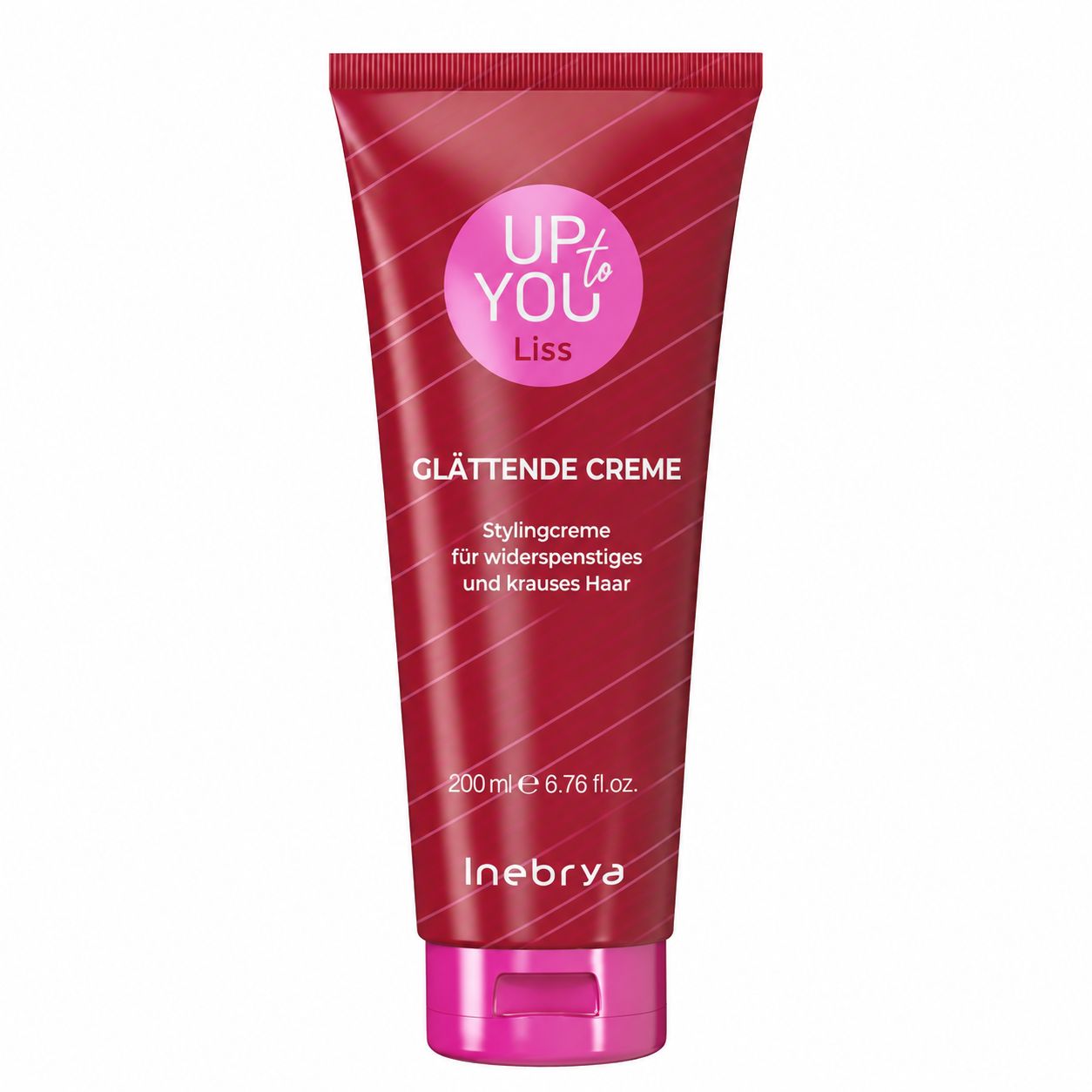 Eine rote Tube mit glättender Creme von Inebrya, 200 ml.