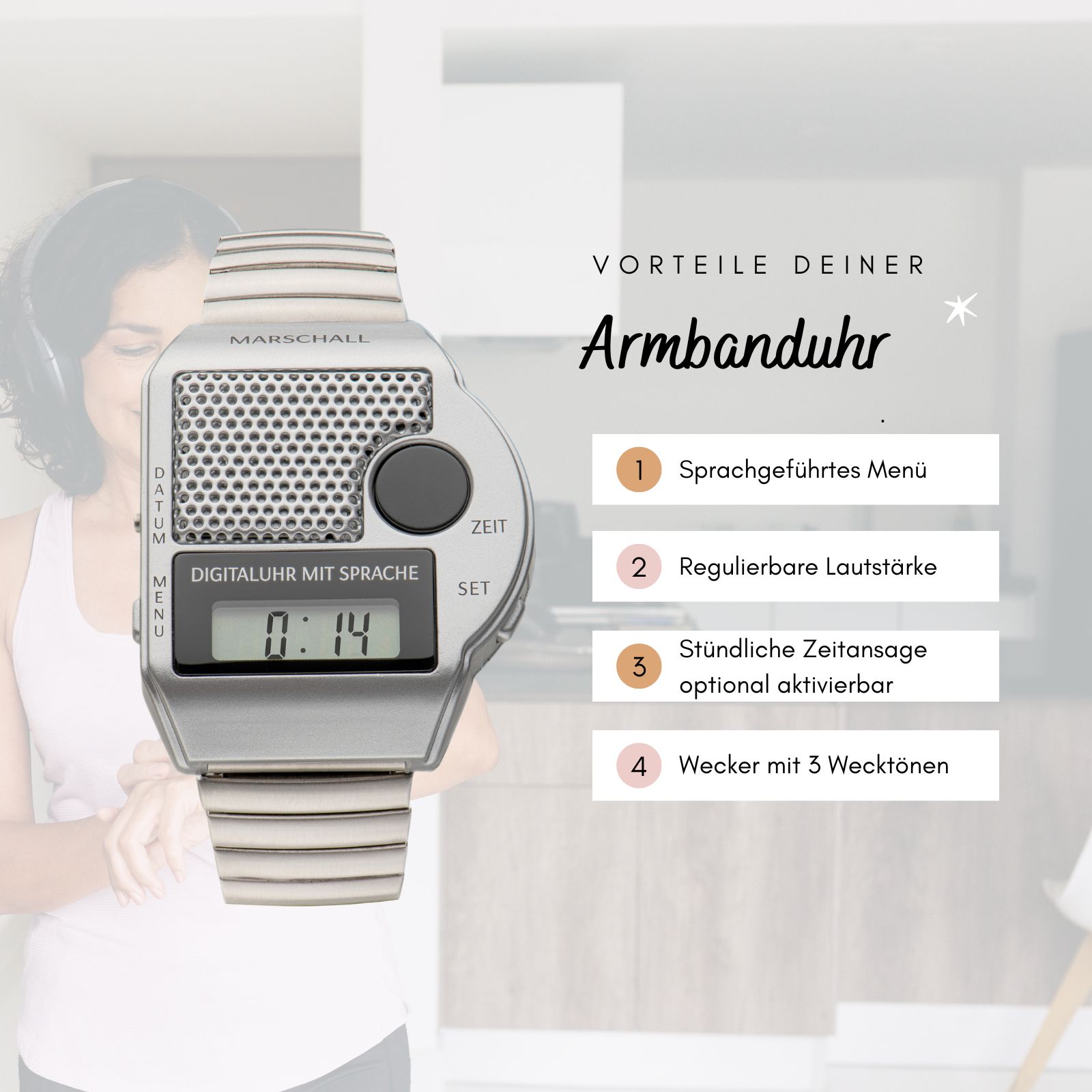 Marschall Versand sprechende digitale Armbanduhr