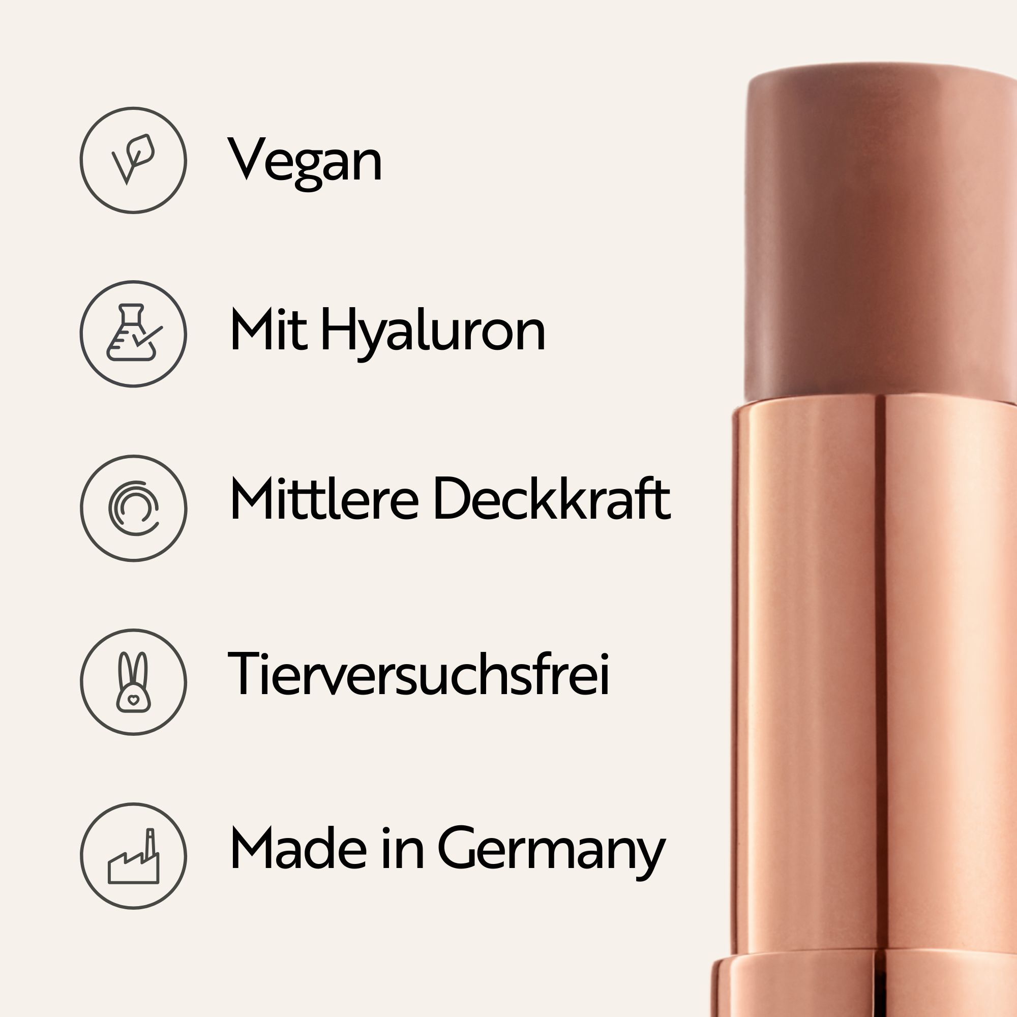 Konturstift mit Symbolen. Vegan, Mit Hyaluron, Mittlere Deckkraft, Tierversuchsfrei, Made in Germany.