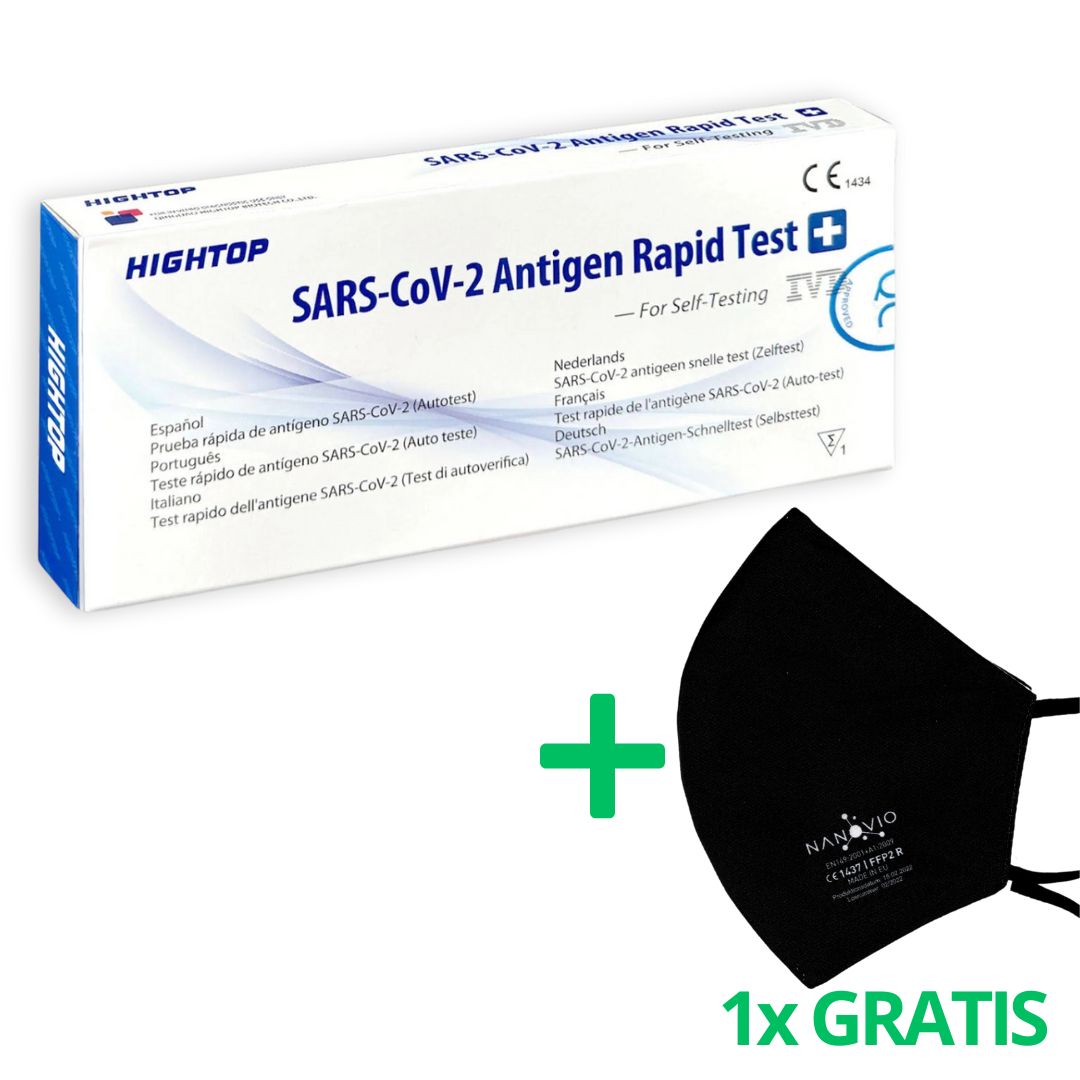 HighTop SARS-CoV-2 Antigen Corona Schnelltest + Gratis Nanovio FFP2