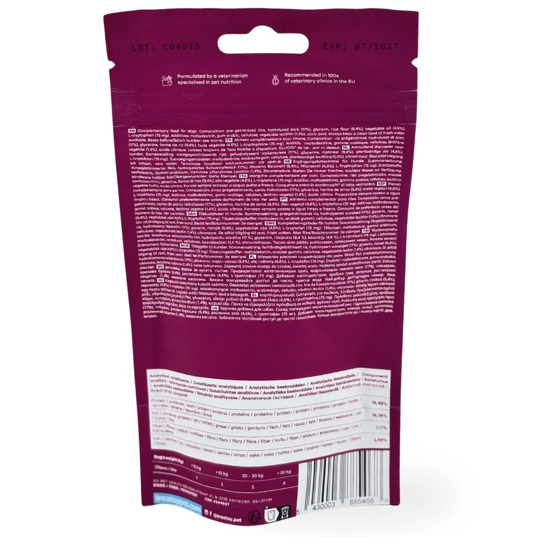 Rückseite der Produktverpackung mit Text. Enthält Informationen über Inhaltsstoffe und Anwendung.