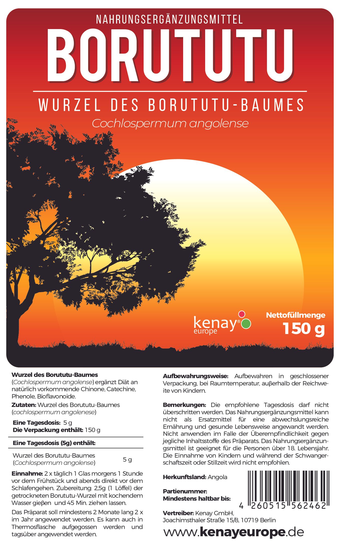 Borututu - Wurzel des Borututu-Baumes KENAY®