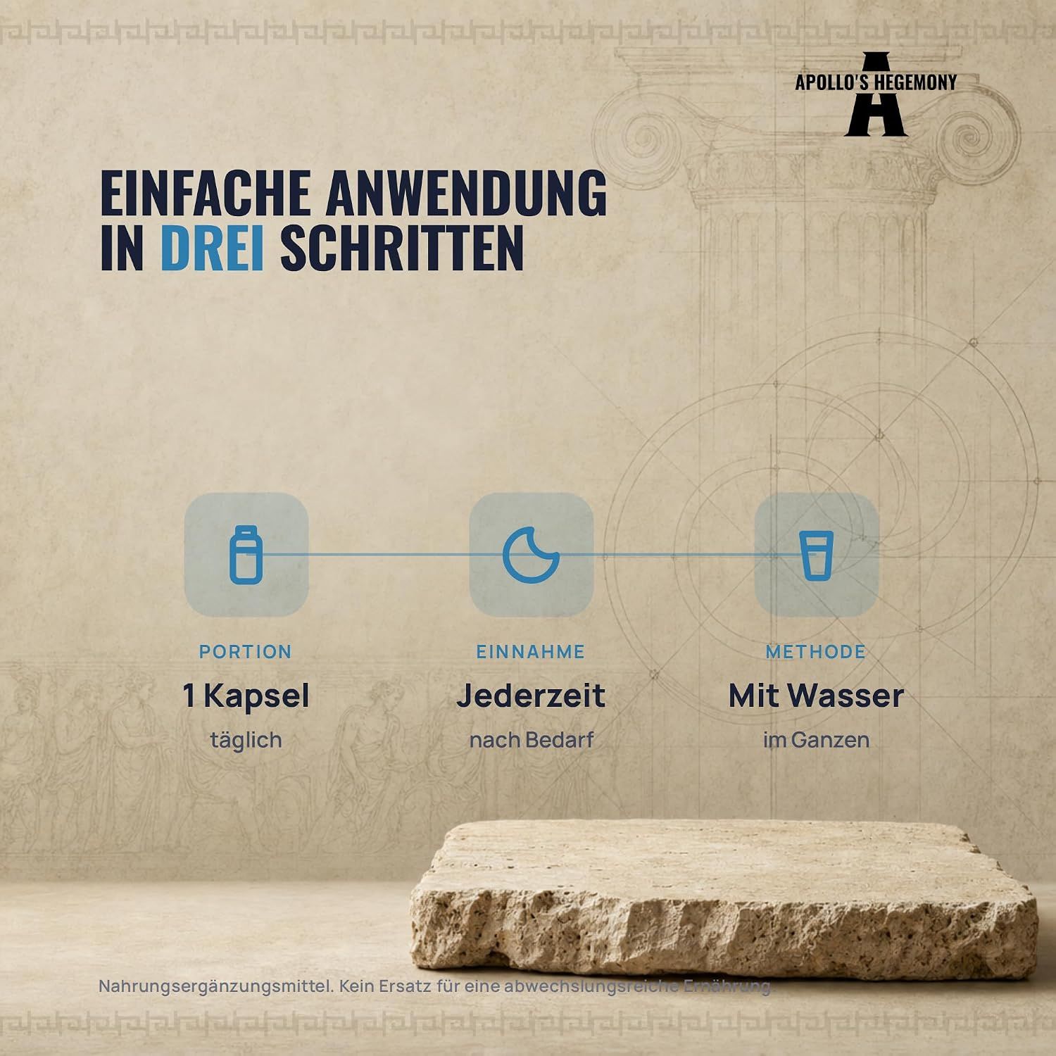 Anwendung: 1 Kapsel täglich nach Bedarf mit Wasser einnehmen.