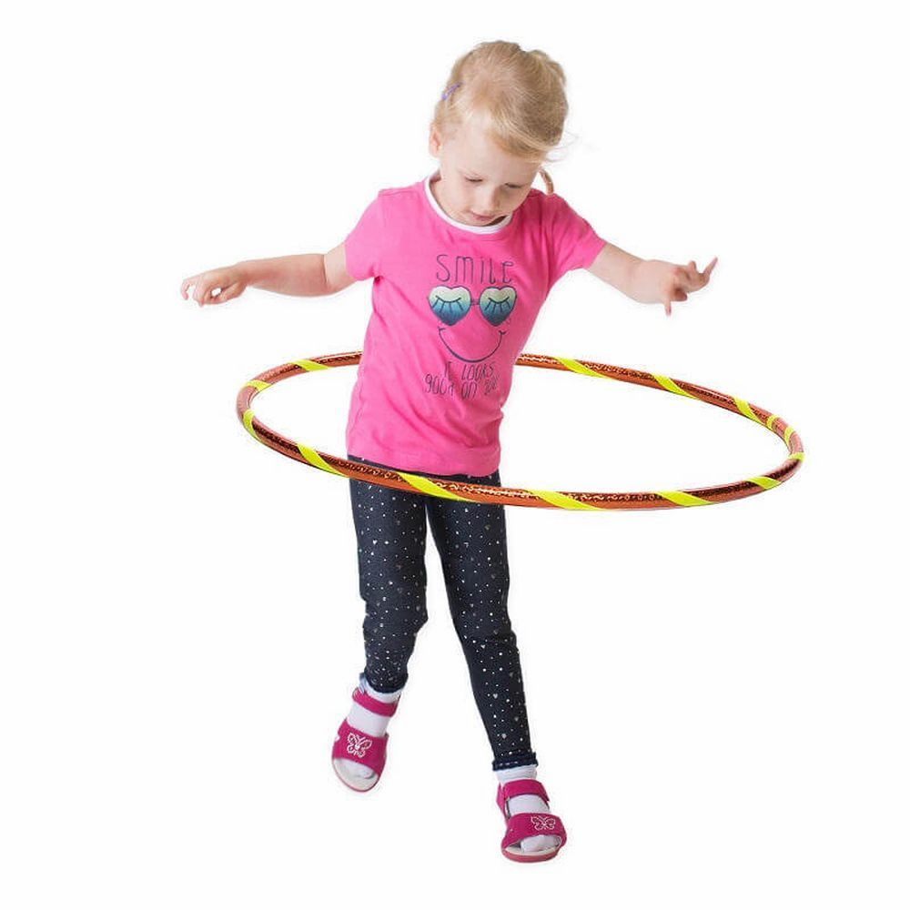 Hoopomania Funny Kinder-Hula-Hoop | Ø 70 cm | Orange-Gelb (Neon)