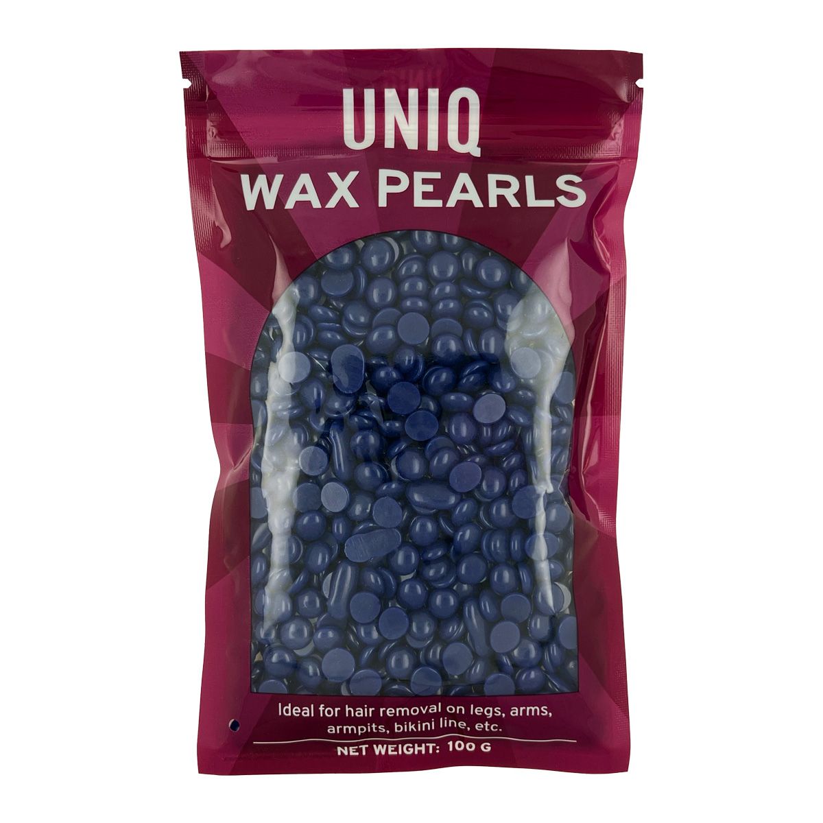 Verpackung mit UNIQ WACHSPERLEN in Lavendelfarbe. Ideal zur Haarentfernung.