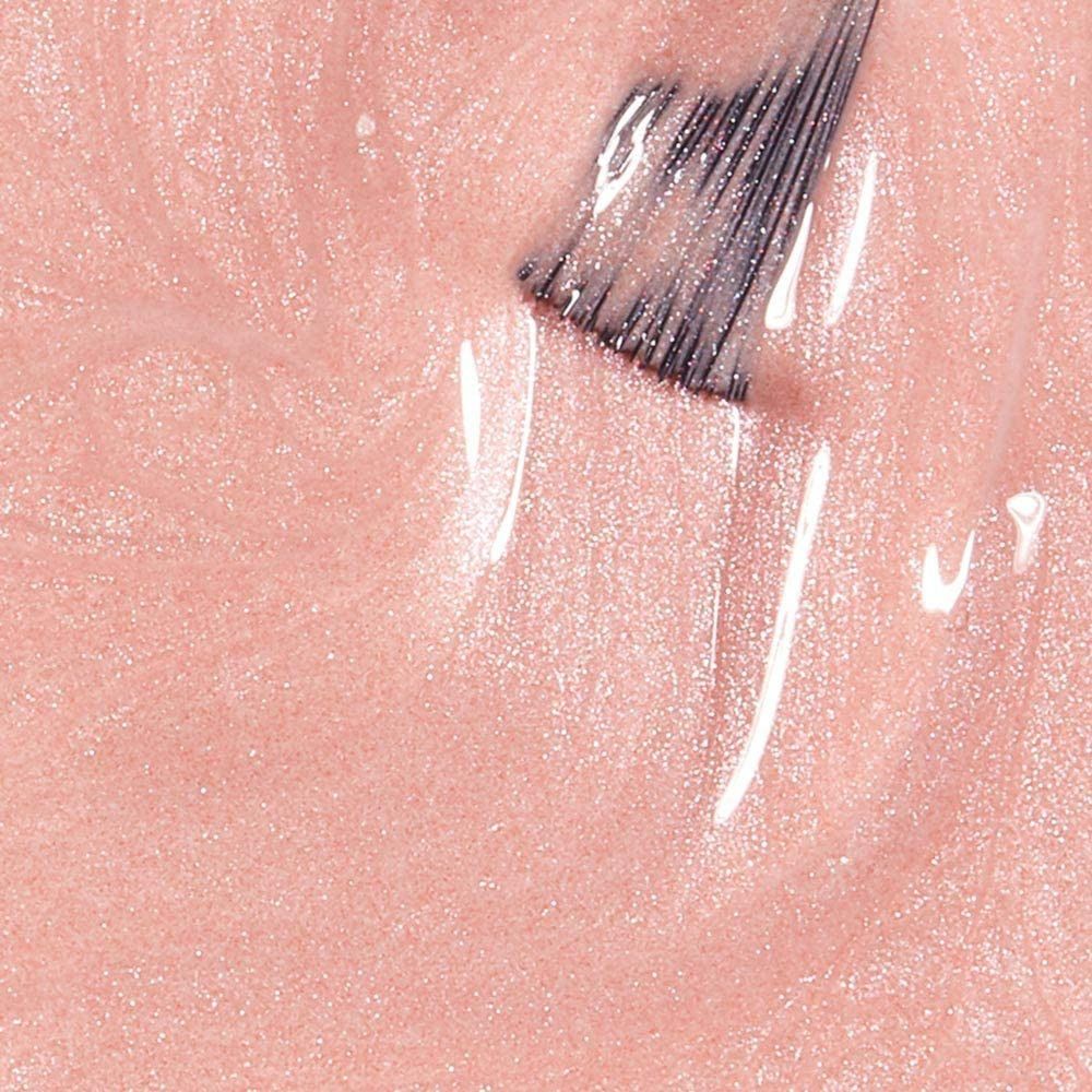 Nagellack mit Pinsel. Rosa Farbton. Glänzende Textur.