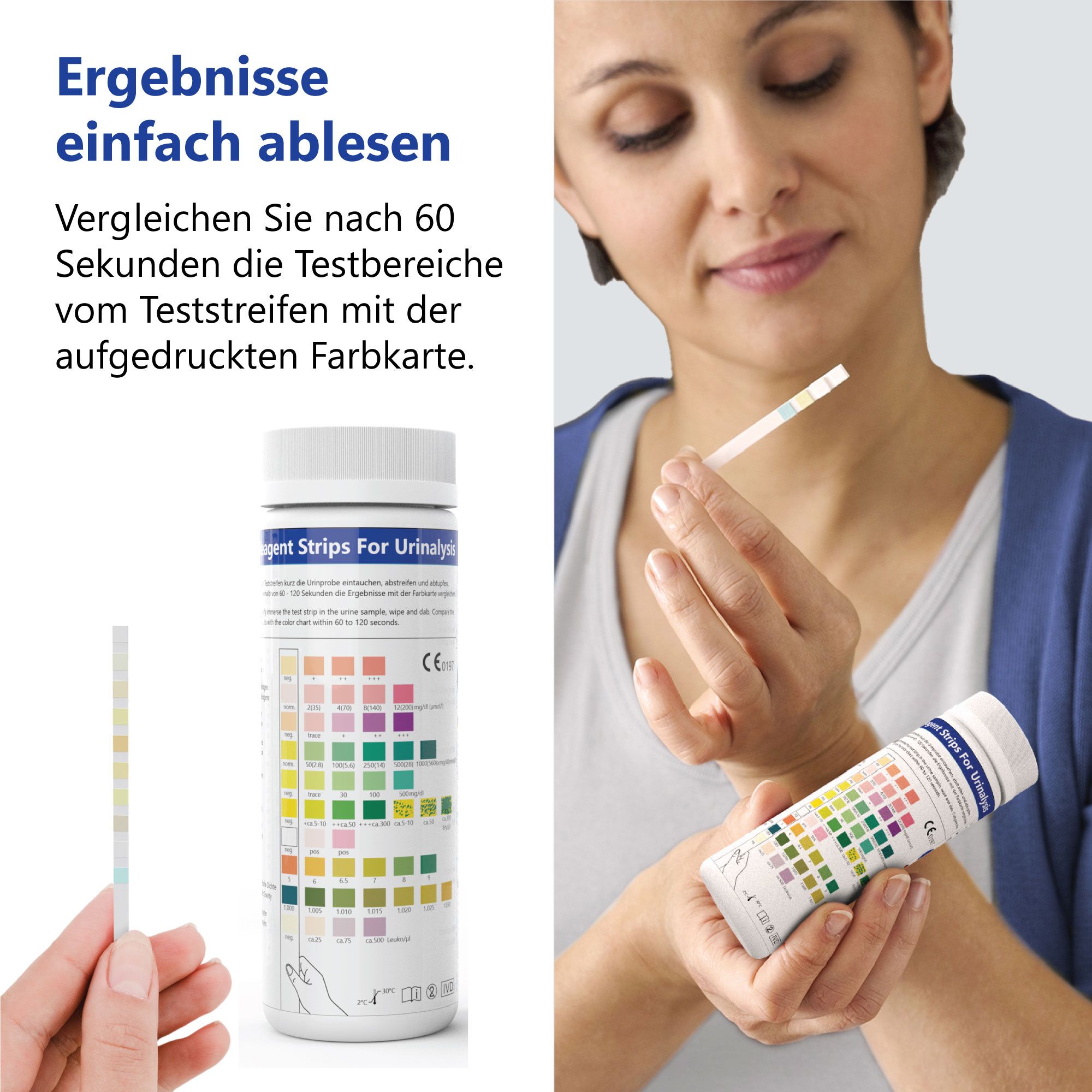 100x LuxmedIQ Gesundheitstest - Urin Teststreifen für 10 Parameter