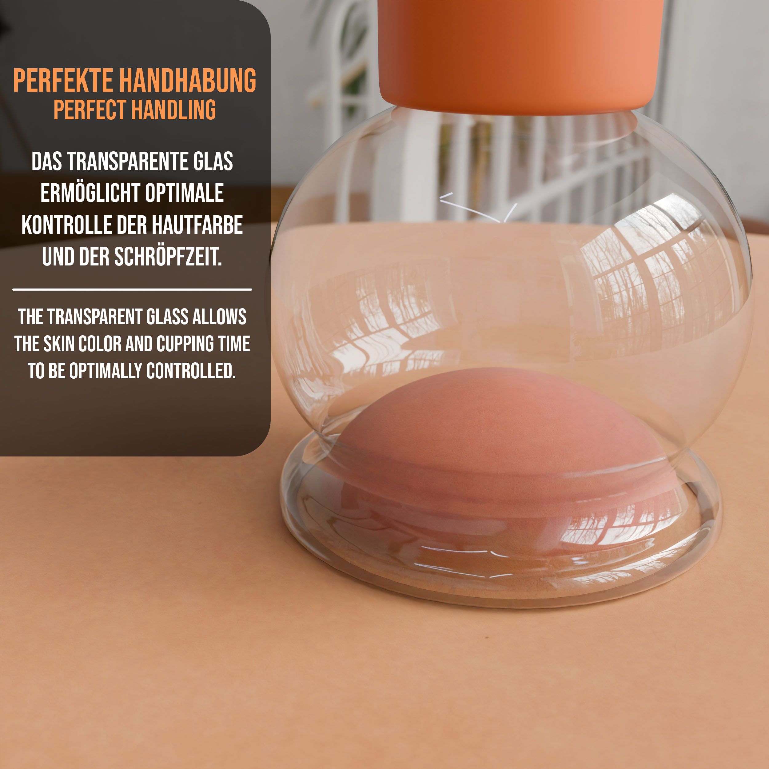 Schröpfgläser Set Duo klein aus Echtglas Braun