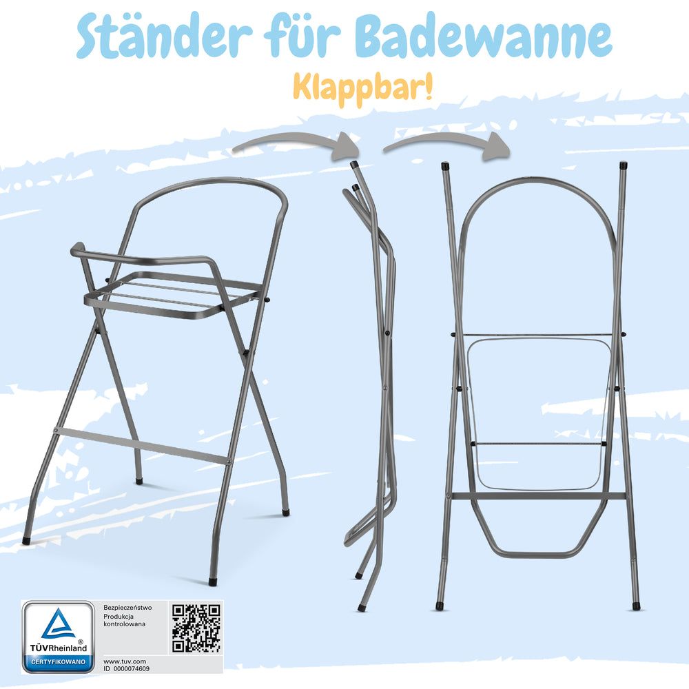 Babykajo 7 Set Baby Badewanne mit Gestell + Sitz + Abfluss + Töpfchen + Hocker + Toilettentrainer