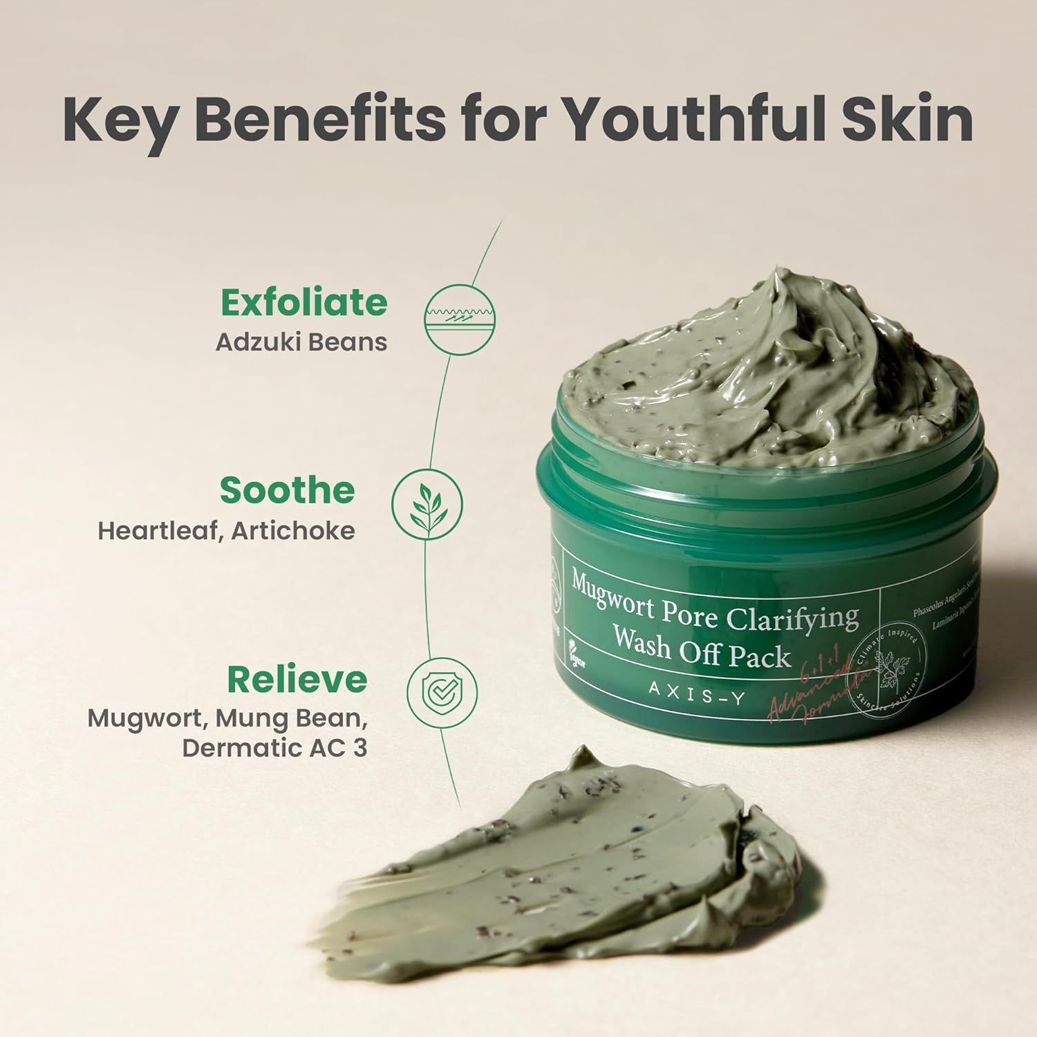 AXIS-Y Mugwort Pore Clarifying Wash Off Pack Exfoliating Face mask