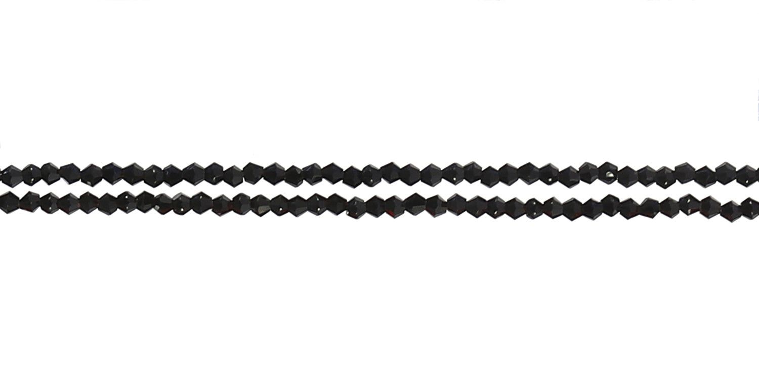 Schwarze Brillenkette mit Perlen. Detailansicht der Kette.