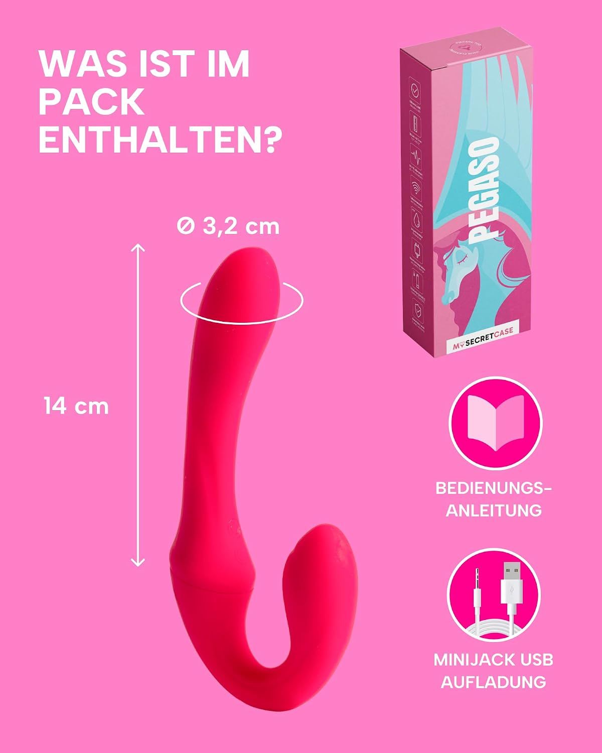 MySecretCase Pegaso Doppelvibrator ohne Gurt