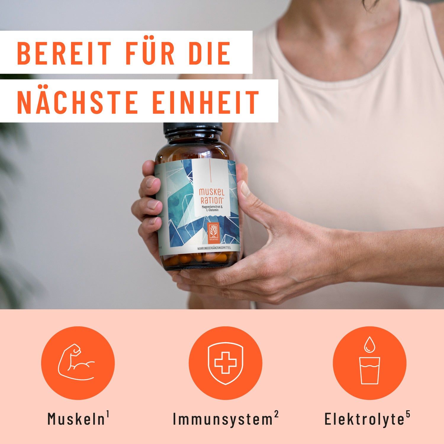 MUSKELRATION Magnesiumcitrat & L-Glutamin - NATURTREU®