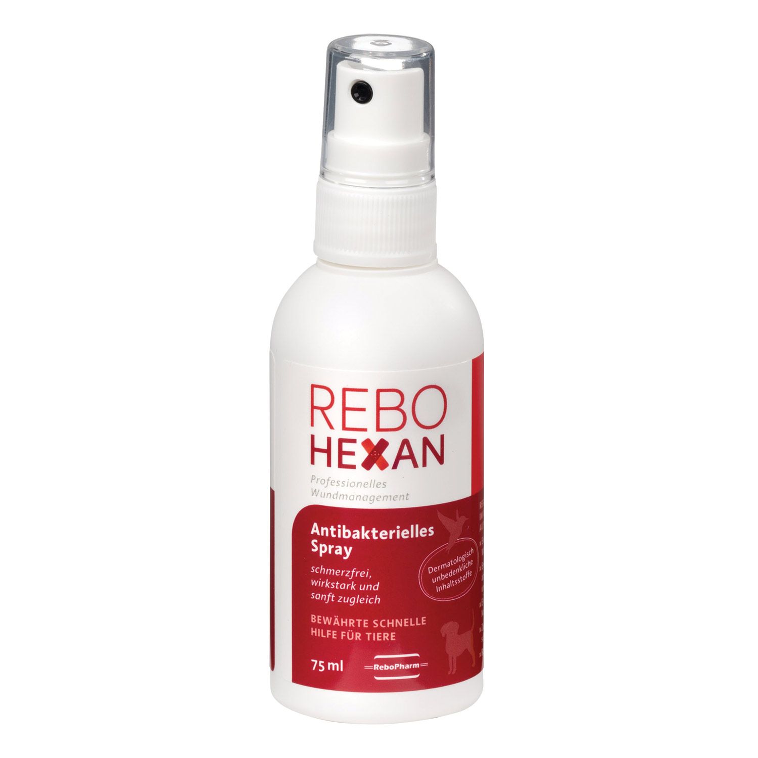 REBOHEXAN antibakterielles Spray, 75ml Flasche mit Zerstäuber.