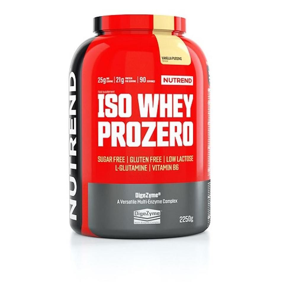 Nutrend ISO WHEY PROZERO Becher, 2250g, Vanillepudding-Geschmack. Zuckerfrei, glutenfrei, laktosearm.