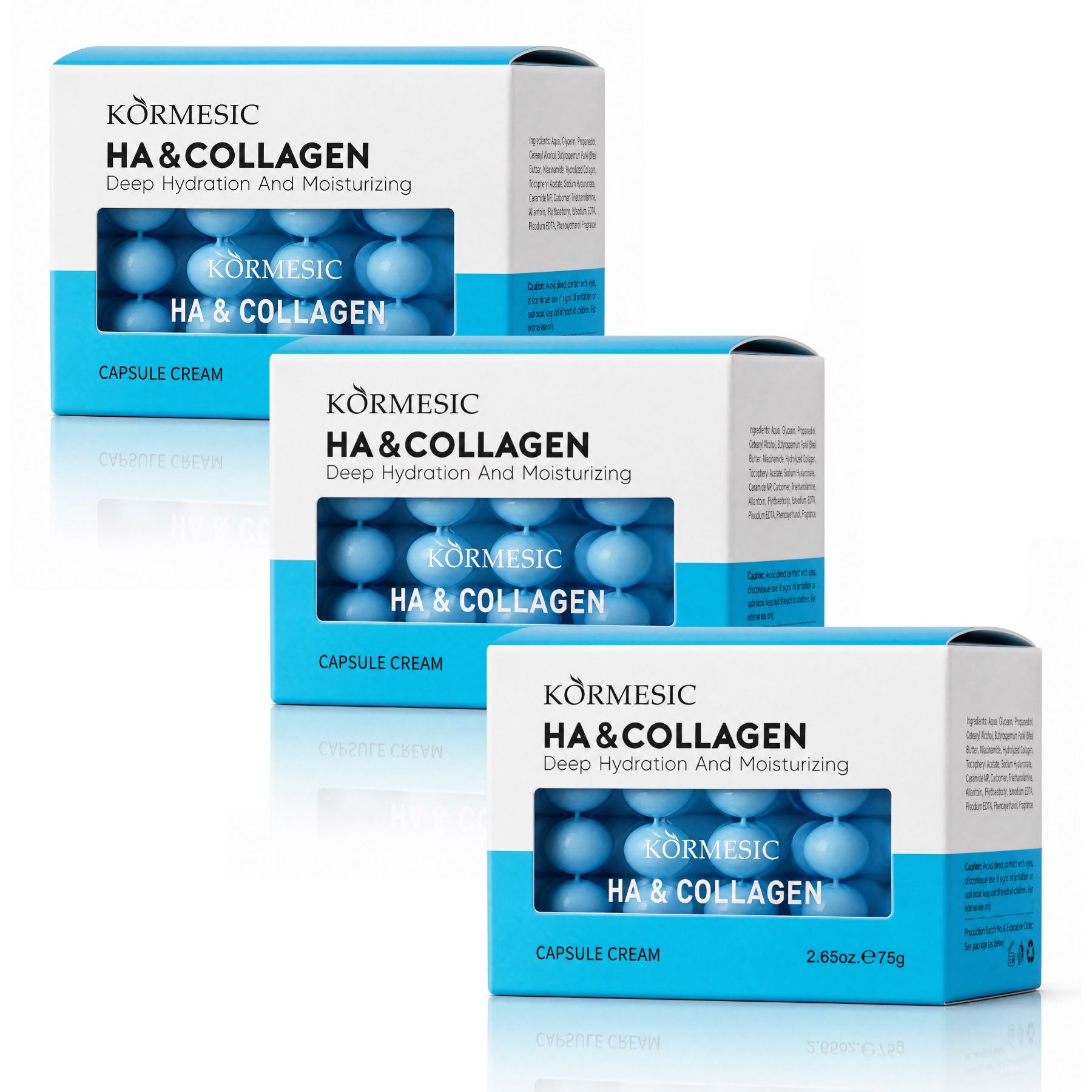 KORMESIC Gesichtscreme HA Hyaluron Collagen Kapselcreme Anti Falten