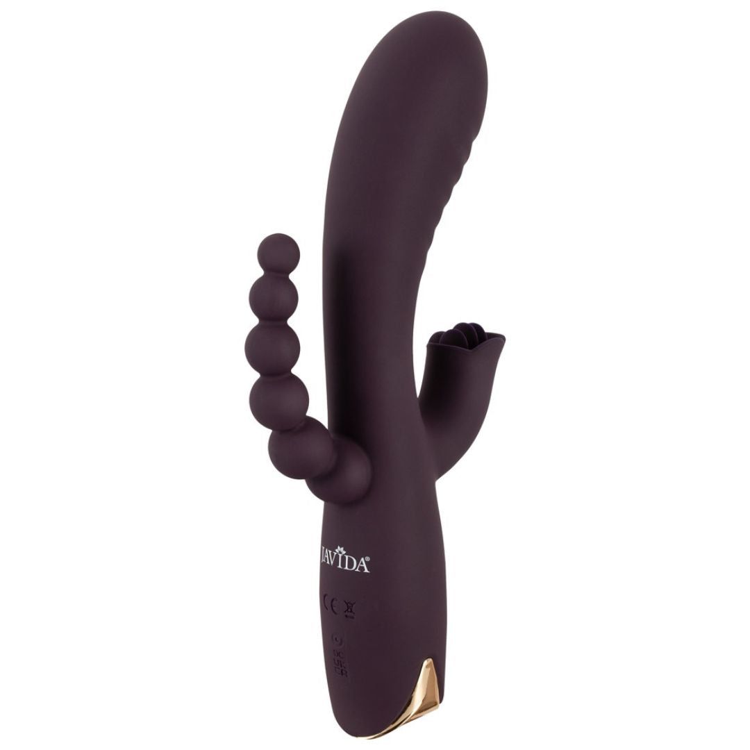 Rabbitvibrator „Triple Vibrator“ mit Analstimulator | 10 Vibrationsmodi | Javida